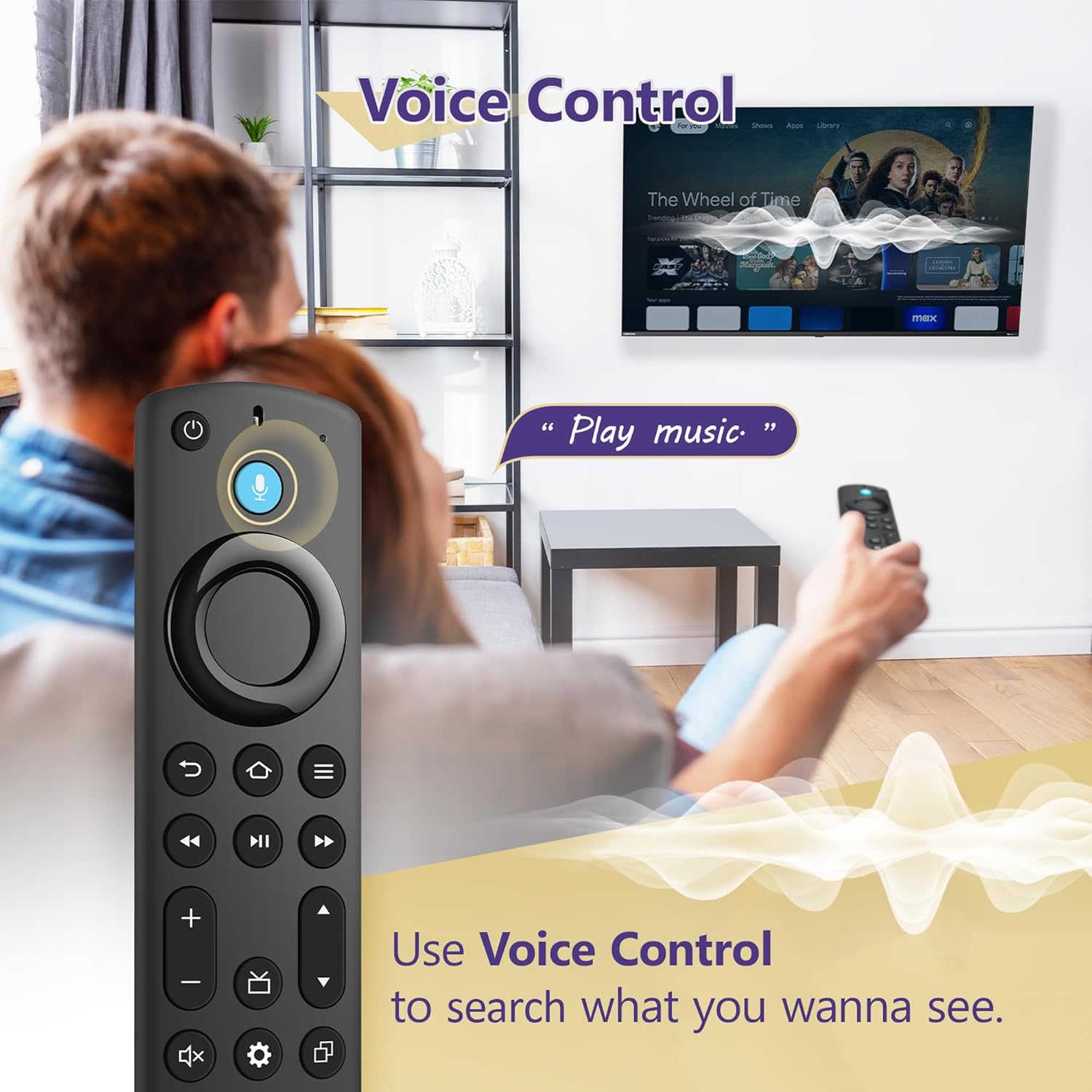 Replacement Voice Remote for Fire Smart Stick 4K/4k Max(1st/2nd Gen),Stick(2nd/3rd Gen)/Lite/HD,TV Cube,Remote for 3rd Gen,Omni,QLED Series,Some TCL,Hisense Smart TVs