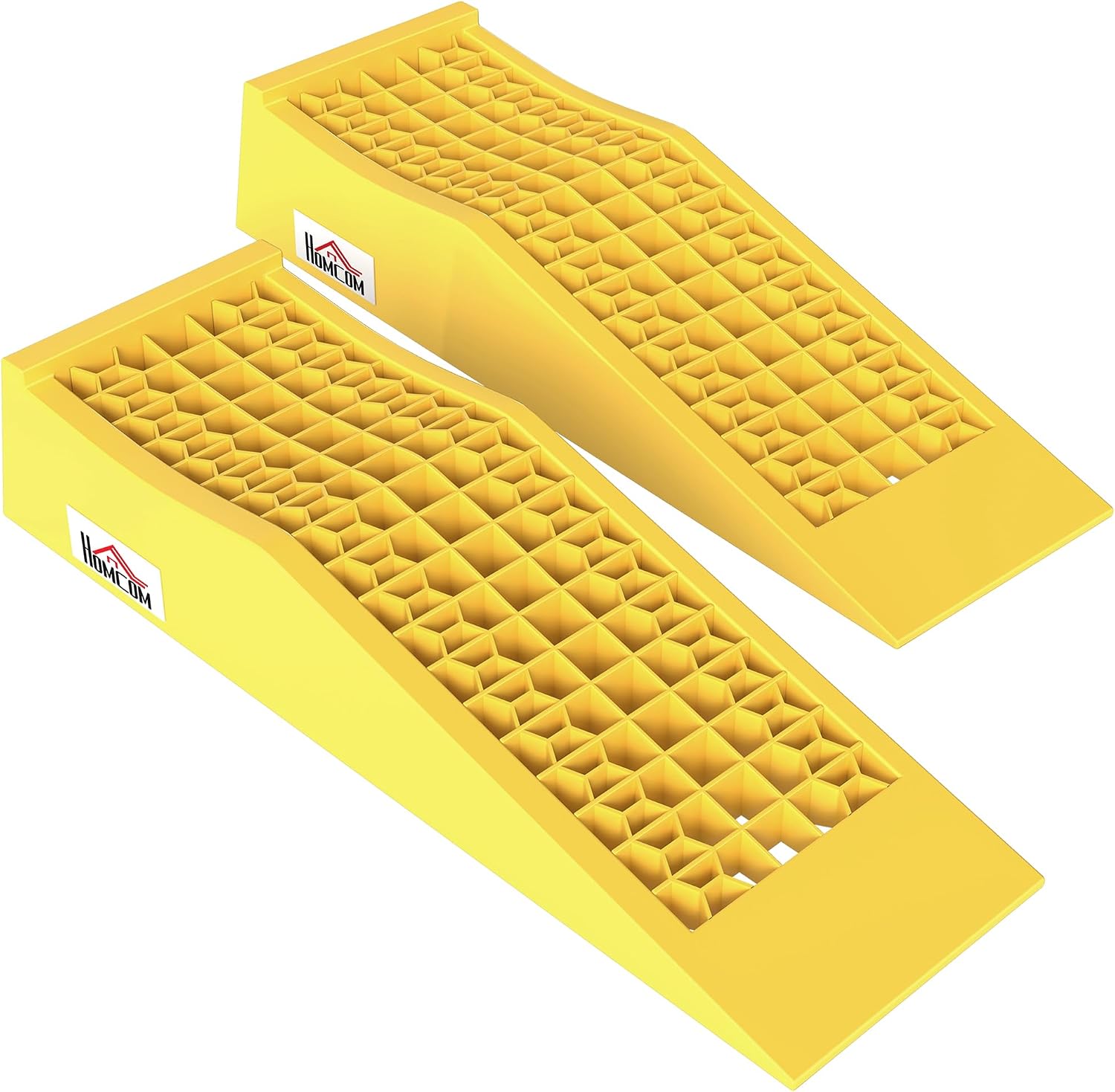 HOMCOM Set 2 Rampe Carico Auto 70x19.5 cm Gialle 3T
