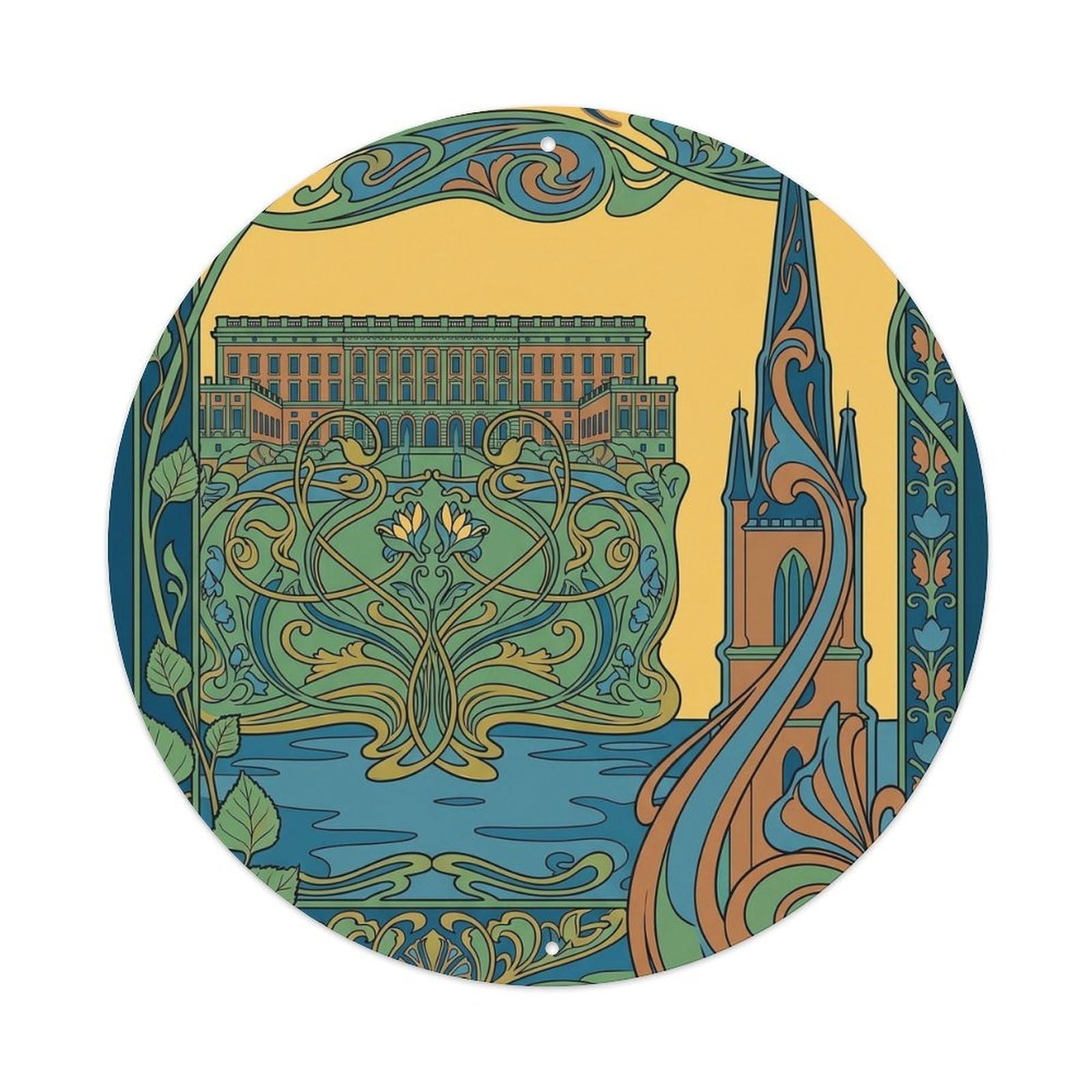 Vintage Travel Stockholm Sweden Elegant Metal Tin Sign