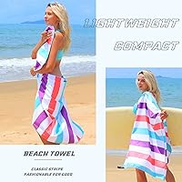 Vista 7 de Exclusivo Mezcla - Toalla de playa de microfibra de secado rápido, grande, repele la arena, para viajes, campamento, deportes; súper absorbente