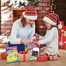 ZMLM Scratch Paper Art-Crafts Gift: 2 Pack Rainbow Notebooks Supplies Toys Easter Basket Stuffers for 3 4 5 6 7 8 9 10 Years Old Girls and Boys Kids Birthday Party Games (Yellow)