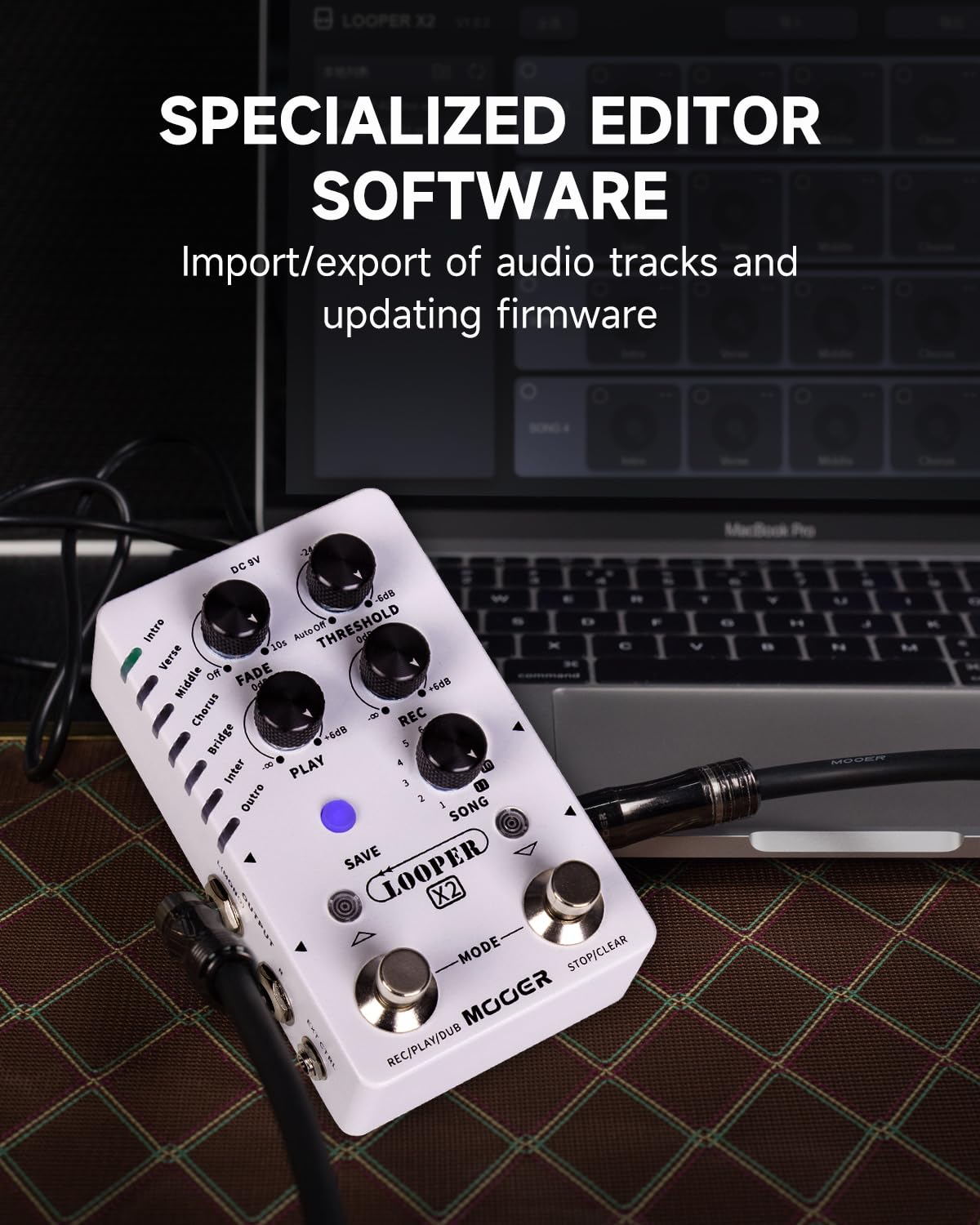 Amazon | MOOER Looper X2ステレオエレキギターループペダル、ベース