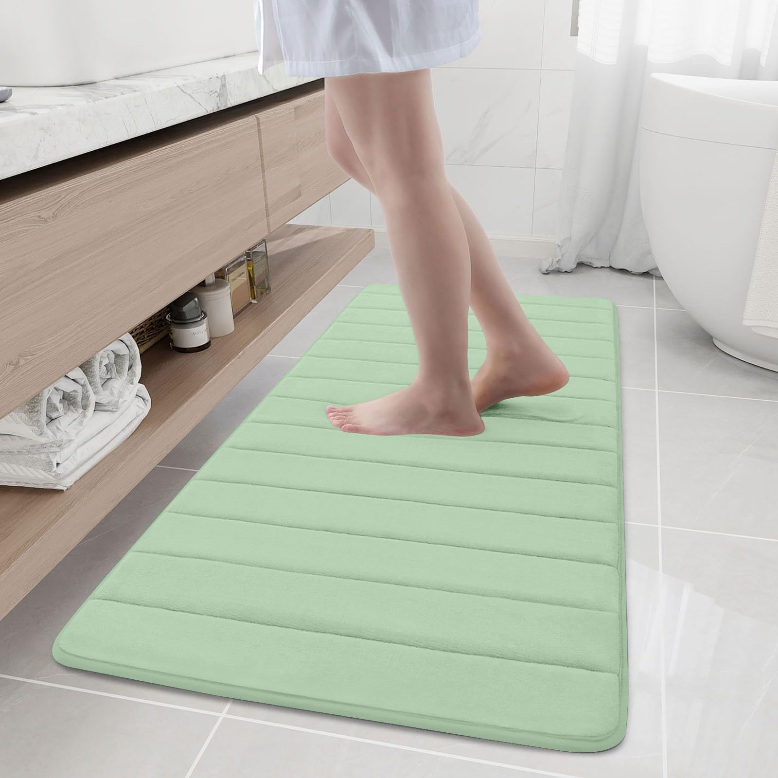 Buganda Memory Foam Bath Mat, 55" x 24", Ultra Soft and Non-Slip Bathroom Rugs, Water Absorbent and Machine Washable Bath Rug Runner for Bathroom,