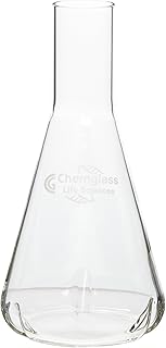Chemglass CLS-2044-05 Glass 500mL Delong Neck Shake Flask, with 3 Standard Baffles