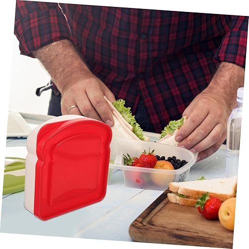 Miniatura 4 de Cabilock 4 recipientes para sándwiches para almuerzo, caja de almacenamiento de pan de plástico reutilizable, caja de sándwich con tapa, caja de