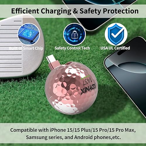Miniatura 4 de Banco de energía creativo de pelota de golf de 2000 mAh, mini cargador portátil USB-C, compatible con iPhone 15, 15 Plus, 15 Pro Max, regalo para