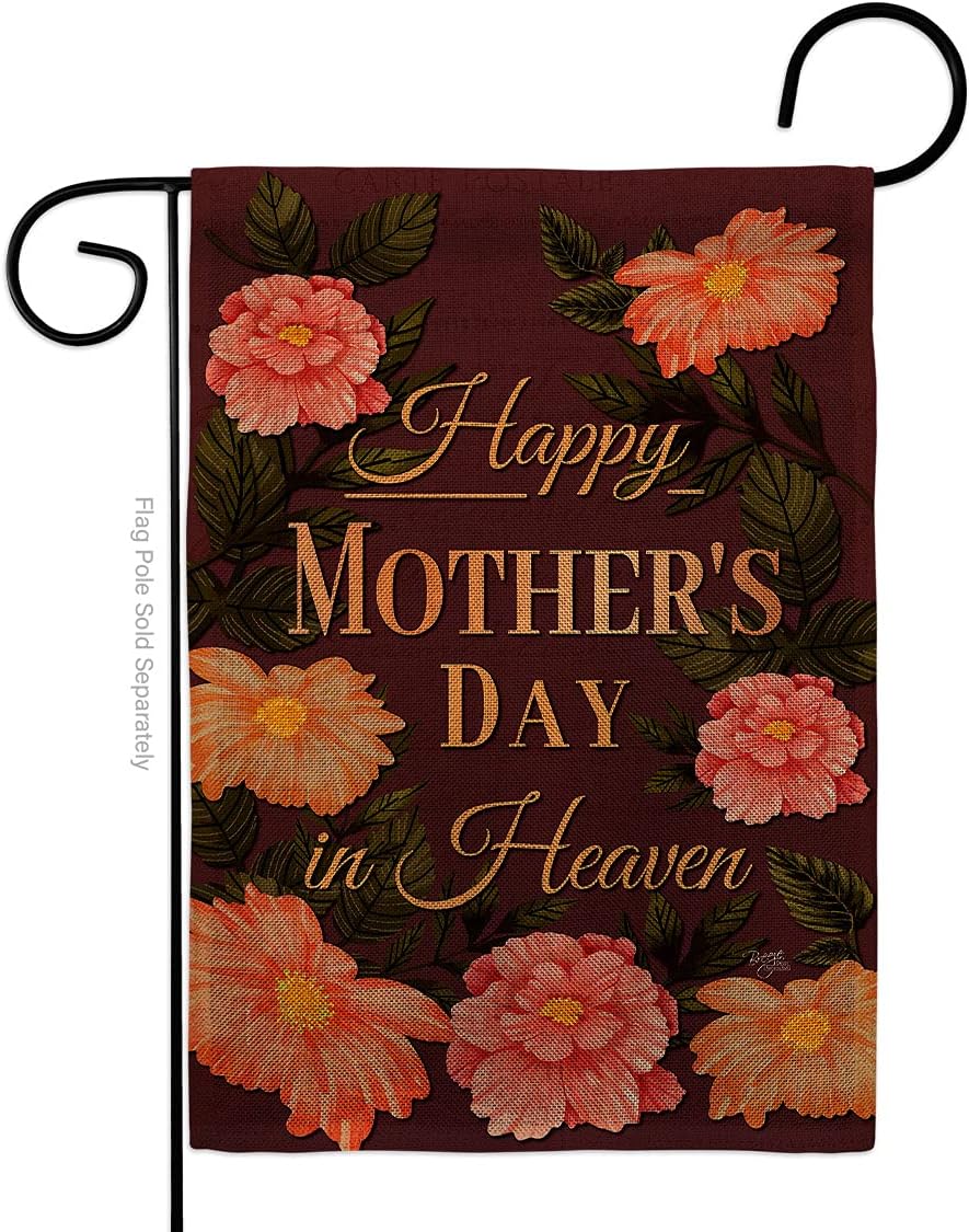 Miss Mother In Heaven Burlap Burlap Garden Flag Family Day Mom Mama Grandma Love Flowers Parent Sibling Relatives Grandparent Small Decorative Gift Yard House Banner Double-Sided Made USA 13 X 18.5