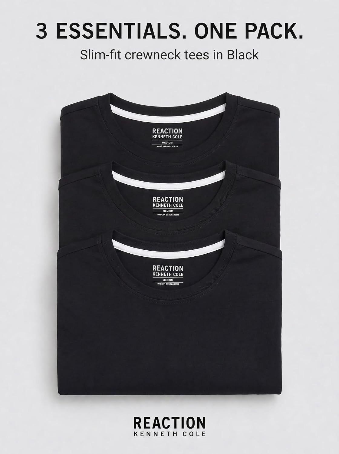 Kenneth Cole REACTION Mens T-Shirt Pack of 3