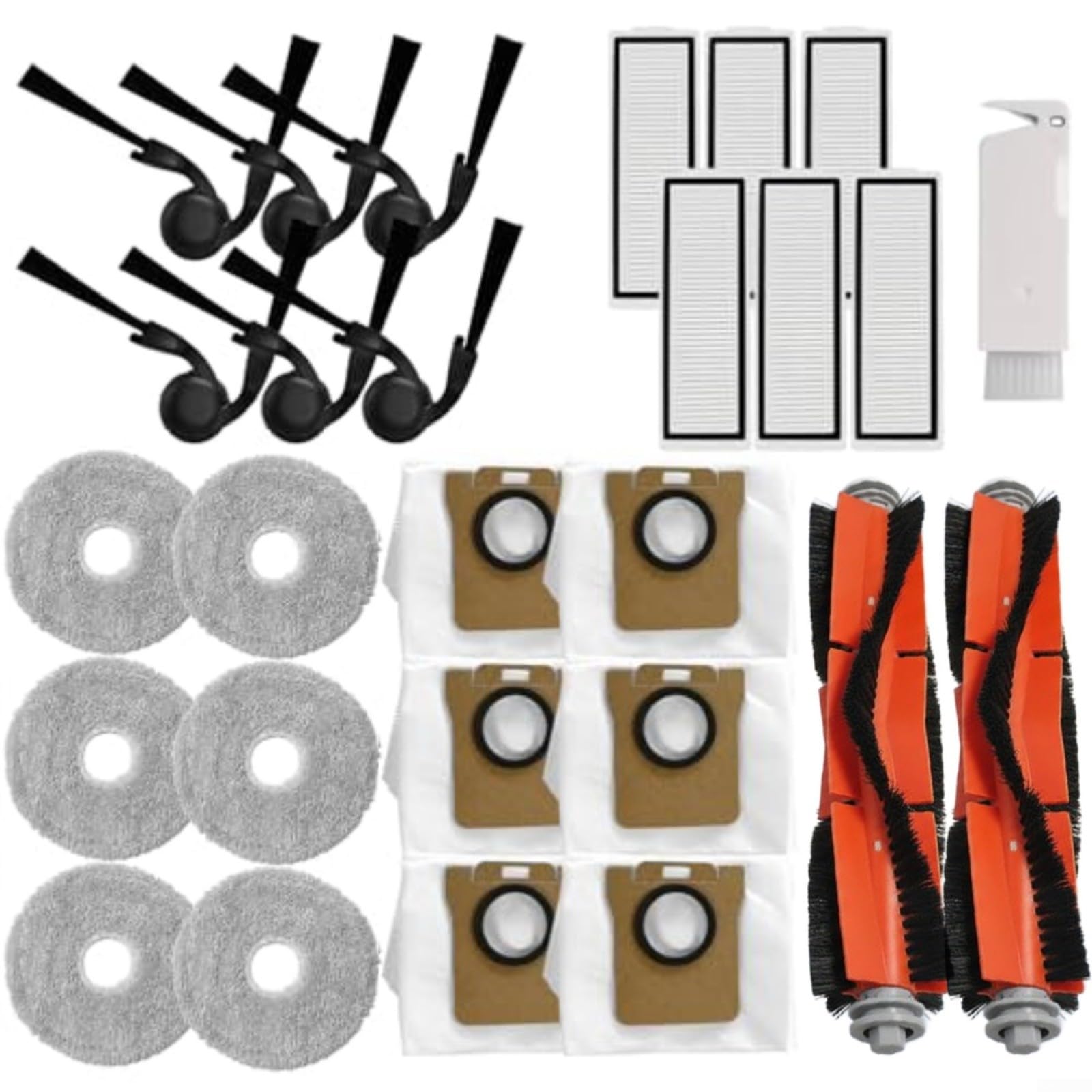 Kit Di Ricambi Per Xiaomi Robot Vacuum 5 E 5 Pro – Spazzola Principale, Laterali, Filtri HEPA, Panni, Sacchi Polvere 3,3L E Spazzola Di Pulizia
