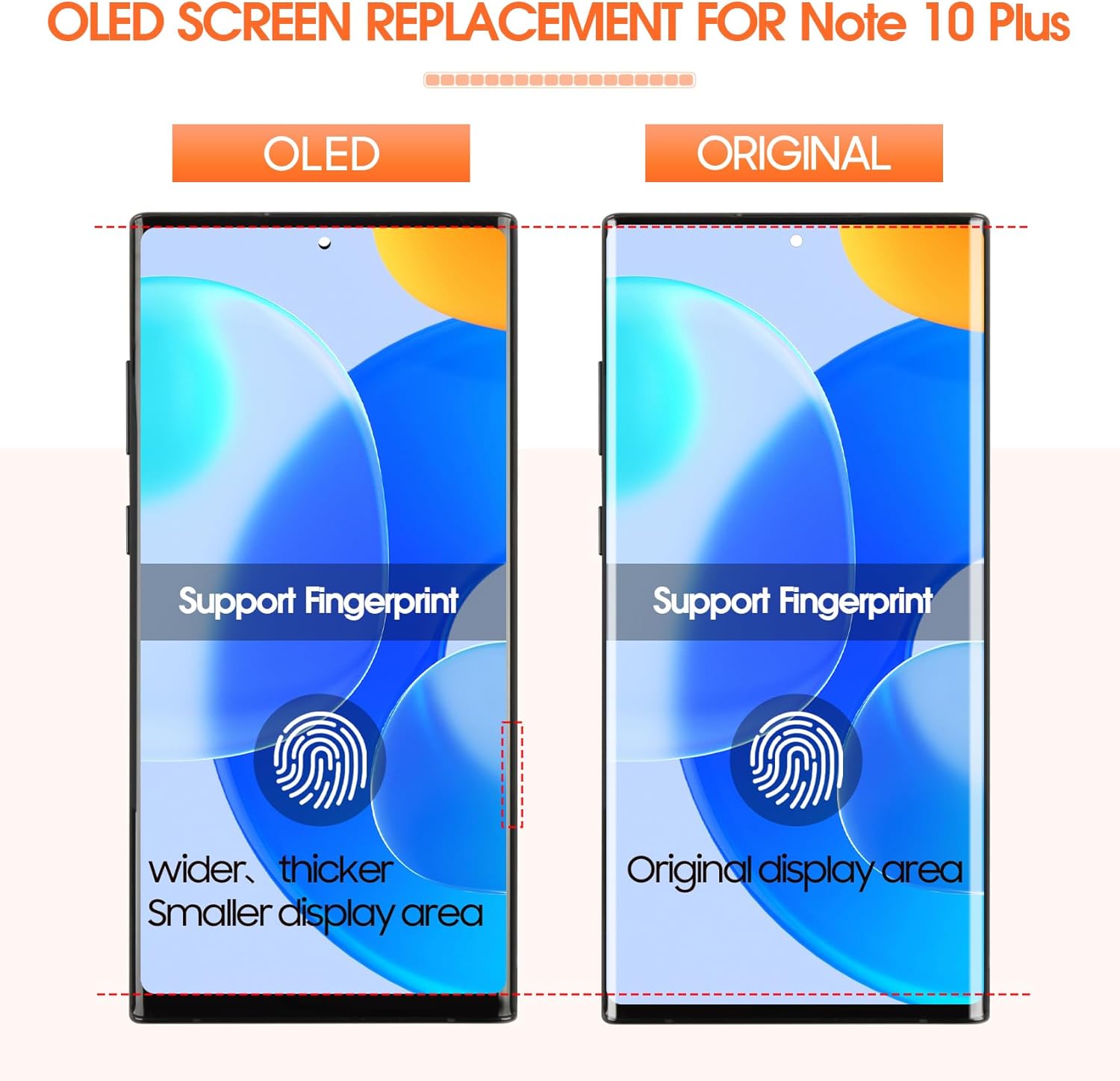 OLED for Samsung Galaxy Note 10 Plus Screen Replacement LCD Display Touch SM-N975F SM-N975U LCD Digitizer Touch Assembly Black with Frame+Installation Video(Support Fingerprint)