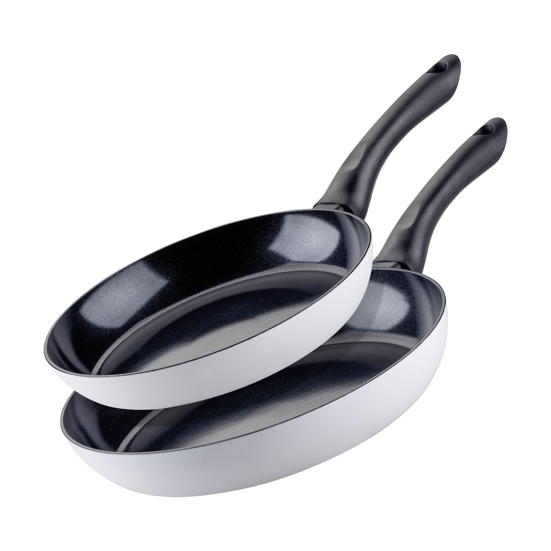 FACKELMANN Arcadalina Bratpfannen-Set, 2-teilig, Ø 24 cm & 28 cm, aus recyceltem Aluminium mit keramischer Beschichtung, ergonomischer Griff, Induktionsgeeignet, Hitzebeständigkeit: +150 °C