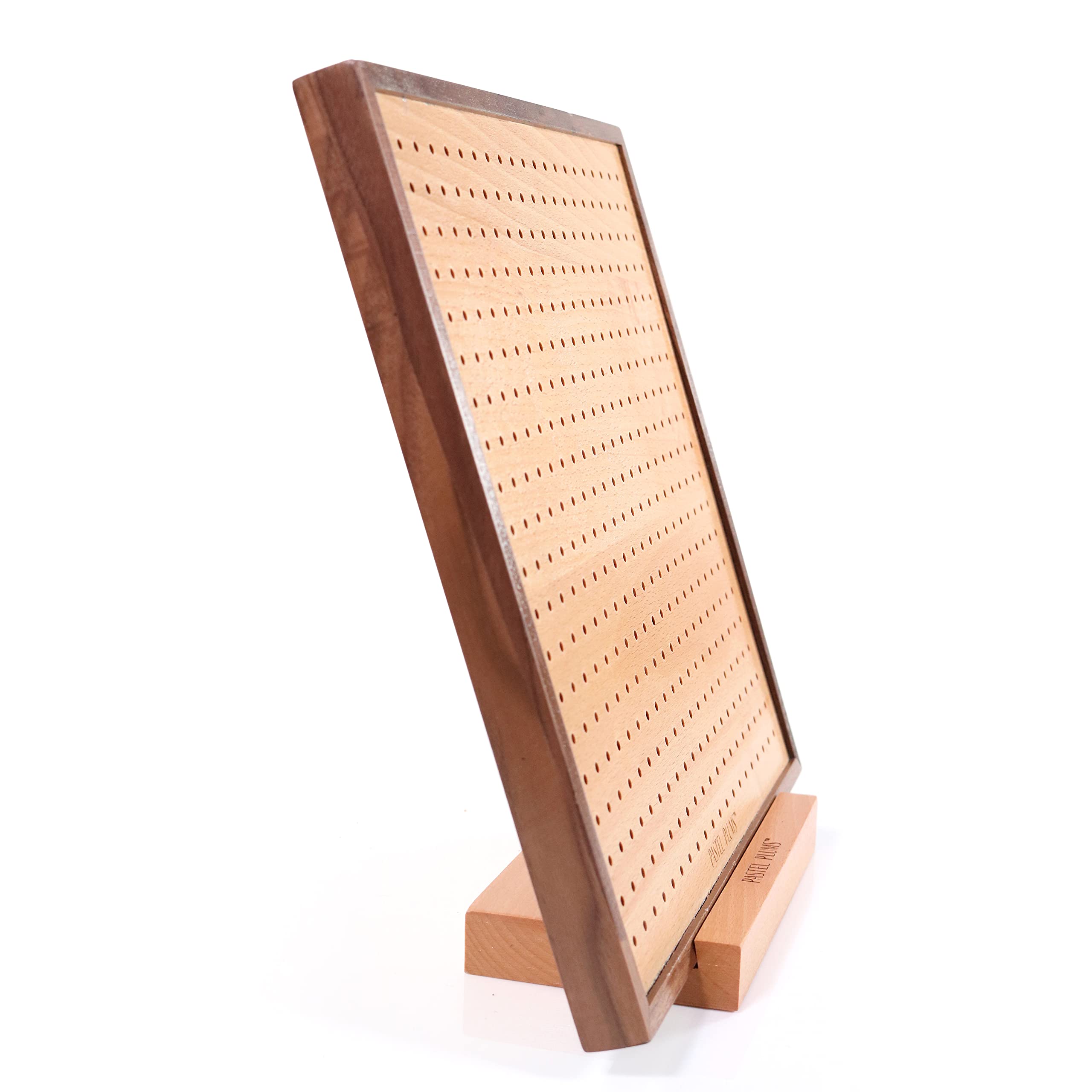 Blocking Board - Set di blocco per filati in bambù naturale e legno di noce nero, 28 cm, per lavorare a maglia, uncinetto e realizzare quadrati per nonne
