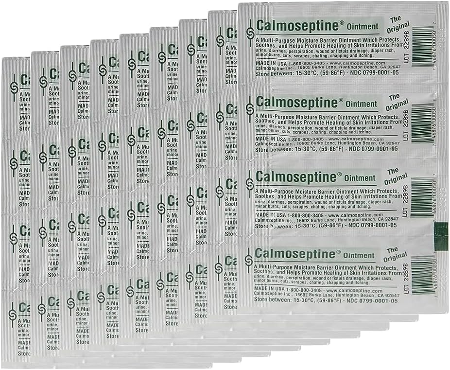 Calmoseptine Ointment Foil Packets 1/8 Oz 3.5G for Rashes and Irritated Skin (Pack of 36)