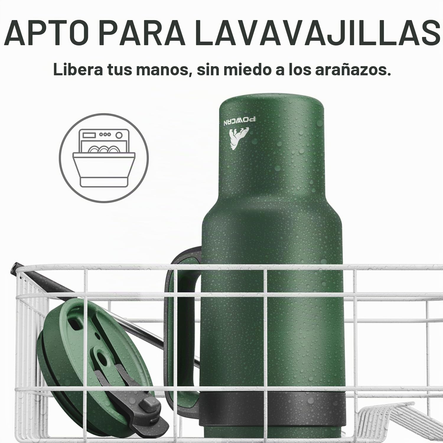POWCAN Vaso de 40 onzas con asa, popote y tapa para sorber 2 en 1, a prueba de fugas, apto para lavavajillas, taza de café de viaje de acero inoxidable aislada, mantiene el frío durante 34 horas, cabe