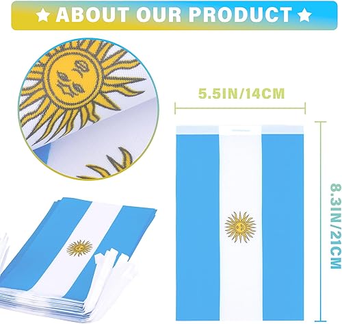 Miniatura 87 de Banderín de bandera de República Dominicana, pequeña mini bandera dominicana, banderín de banderines, decoración nacional de país para escuela