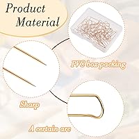 Vista 3 de 50 Pieces Sewing U-pins Fork Pins Needlecrafts Pins Double Blocking Pins Stainless Steel Sewing Pins Multipurpose Straight Pins for Sewing Jewelry