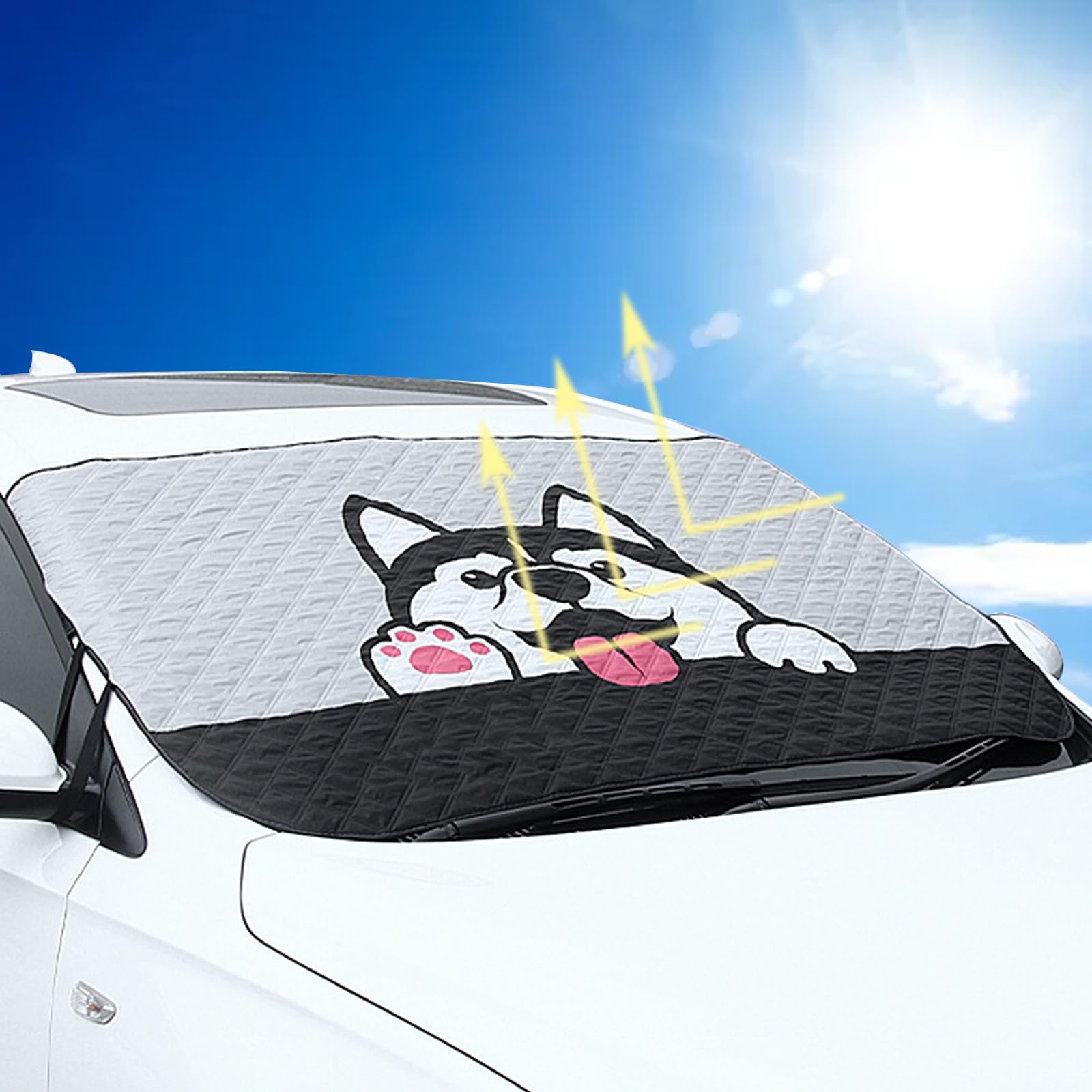 Parasol Coche Delantero Exterior, Protector para Parabrisas, Cubierta de Parabrisas Coche, para Coche Protege de Rayos UV, Sol, Lluvia, Nieve