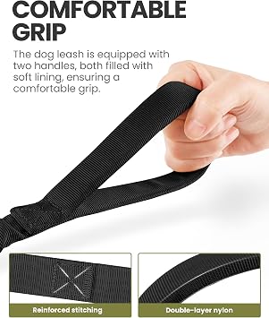 OutdoorMaster Bungee Dog Leash, Heavy Duty Dog Leash with Shock Absorption