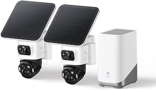 eufyCam S4 2-Cam Kit, Solar Security Camera Wireless Outdoor, Triple Lens Bullet-PTZ Cam, 4K UHD, 360° Pan and Tilt, Auto Track, 8× Hybrid Zoom, Color Night Vision, Expandable Storage