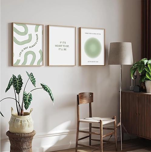 Miniatura 7 de Arte de pared verde salvia para pared, terapia de oficina, lienzo para decoración de pared, póster motivacional, citas inspiradoras, impresiones