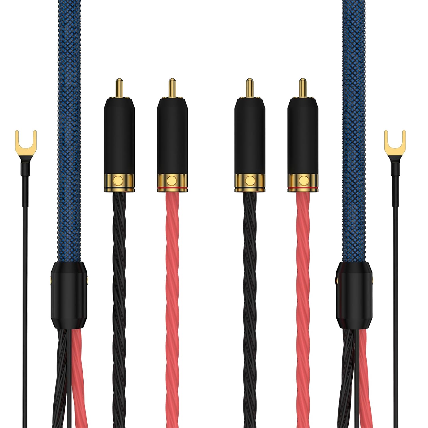 Audio Phono Tonearm Cable with Silver-Plated OFC & Gold RCA Plugs, 8mm Shielded for Noise Free Turntable to Preamp, 1M(3.28ft)