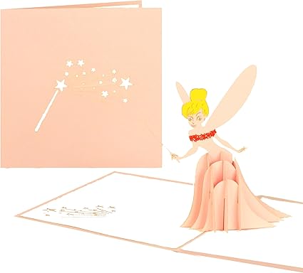 Carte Pop Up Petite Fee 3d Fee Clochette Carte D Anniversaire D Invitation Et Carte De Vœux Rose