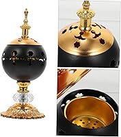 Vista 2 de DECHOUS Quemador de incienso hueco de hierro forjado para decoración de estudio de meditación y yoga soporte de incienso de metal para palos