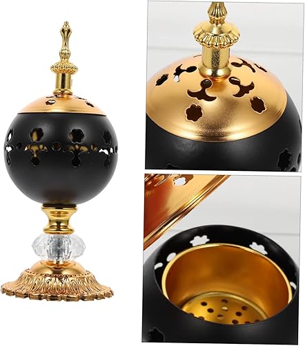 Miniatura 2 de DECHOUS Quemador de incienso hueco de hierro forjado para decoración de estudio de meditación y yoga soporte de incienso de metal para palos