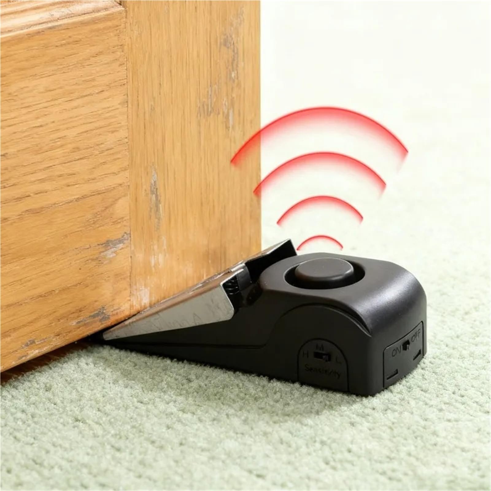 Tope Para Puerta Con Alarma Alarma de tope puerta cuña 120 dB(3pcs 3.8 * 13.7cm)