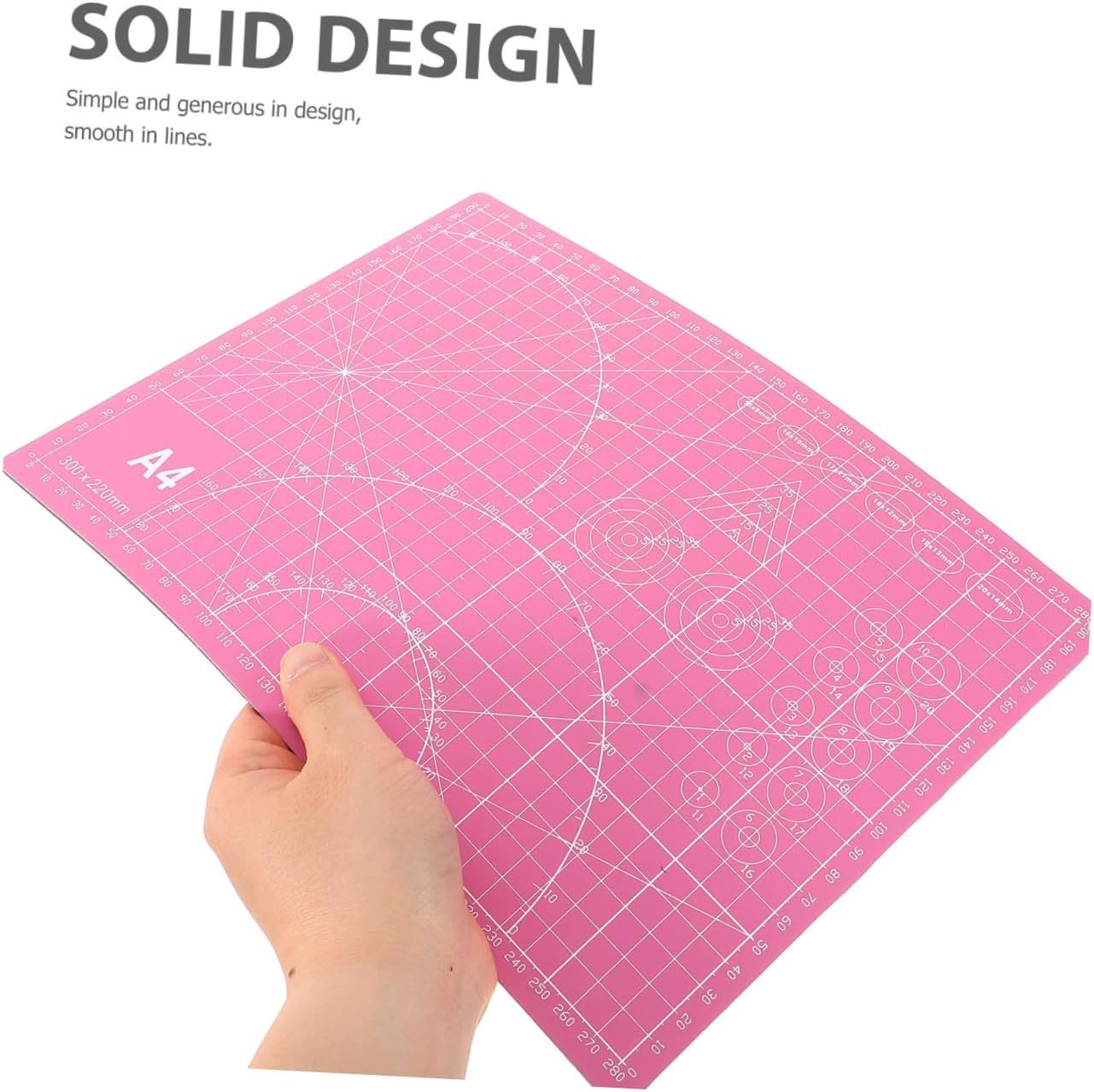 Alipis A4 Double-Sided PVC Cutting Mat Board for Crafts Sewing Engraving, Pink Non-Slip Plastic Cutting Pad with Grid Scale, for DIY Art and Quilting Projects
