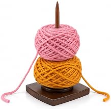 Wooden Yarn Holder for Crocheting & Knitting Smooth Rotating Yarn Spinner
