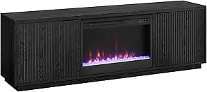 Henn&Hart Rectangular TV Stand for TV's up to 75 in Black