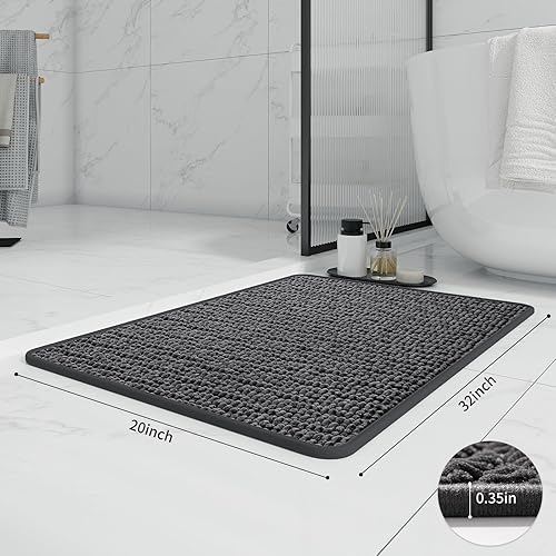Miniatura 2 de Alfombras de baño antideslizantes y lavables, tapetes de baño de goma para baño, secado rápido, súper absorbentes, ultrafinos, pequeños tapetes de