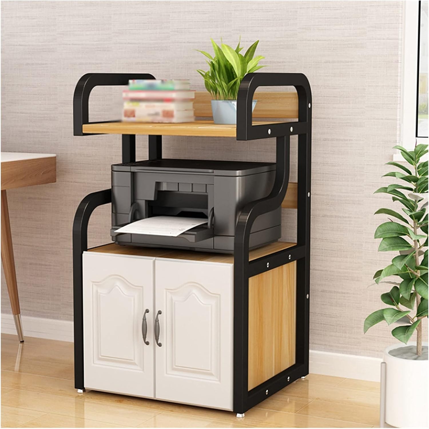 Printer Stand Rack Desktop Printer Stand 3-Tier Floor-Standing Pri