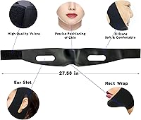 Vista 3 de Correa de barbilla posquirúrgica para mujeres y hombres, prenda de compresión de lipo de barbilla, correa ajustable para la barbilla para dejar