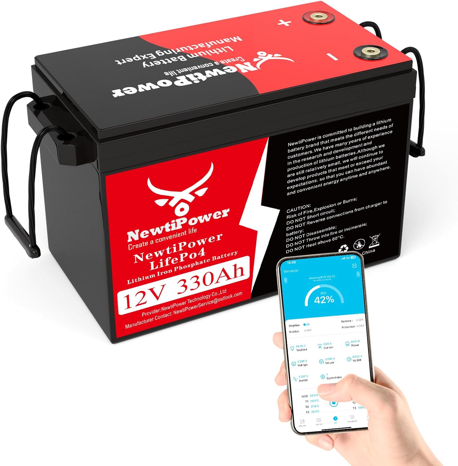 12V 330Ah Small-Volume LiFePO4 Lithium Battery,200A BMS,10000+ Deep Cycle Lithium Iron Phosphate Battery Great for Winter Power Shortage, RV, Marine and Off Grid Applications