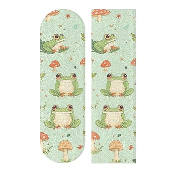 Cartoon Frog Skateboard Grip Tape 9" x 33" Bubble Free Waterproof Skateboard Grip Tape Sheet Non Slip Griptape for Skateboard Longboard