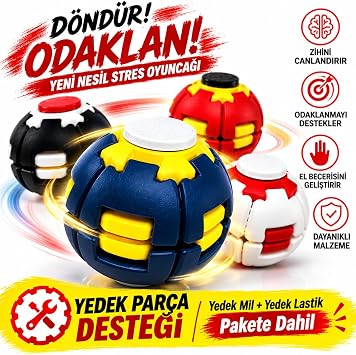 4 l  Spin Ball Kinetik Stres Topu, 608zz  ift Rulmanl  Fidget Seti