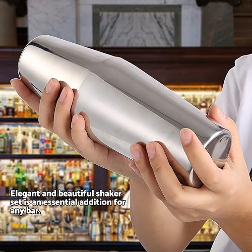 Vista 16 de Cocktail Shaker Set Bar Cocktail Tools for Mixed Drink, Stainless Steel Cocktail Shaker Set Bartender Kit(600/450ml)