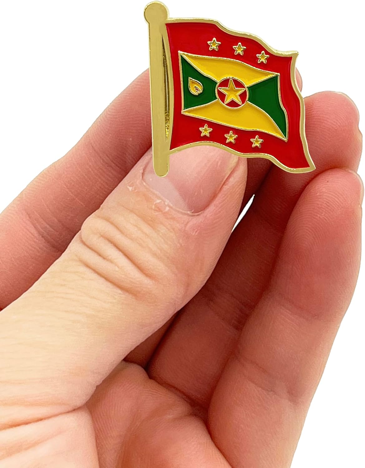 stidsds Grenada Flag Pin - Grenada Flags Pins Lapel Grenadian Flag Enamel Lapel Pin Men Women Suit & Waving Patriotic Metal Badge Souvenir Hat Backpacks Decoration(4 Pack) - Image 4
