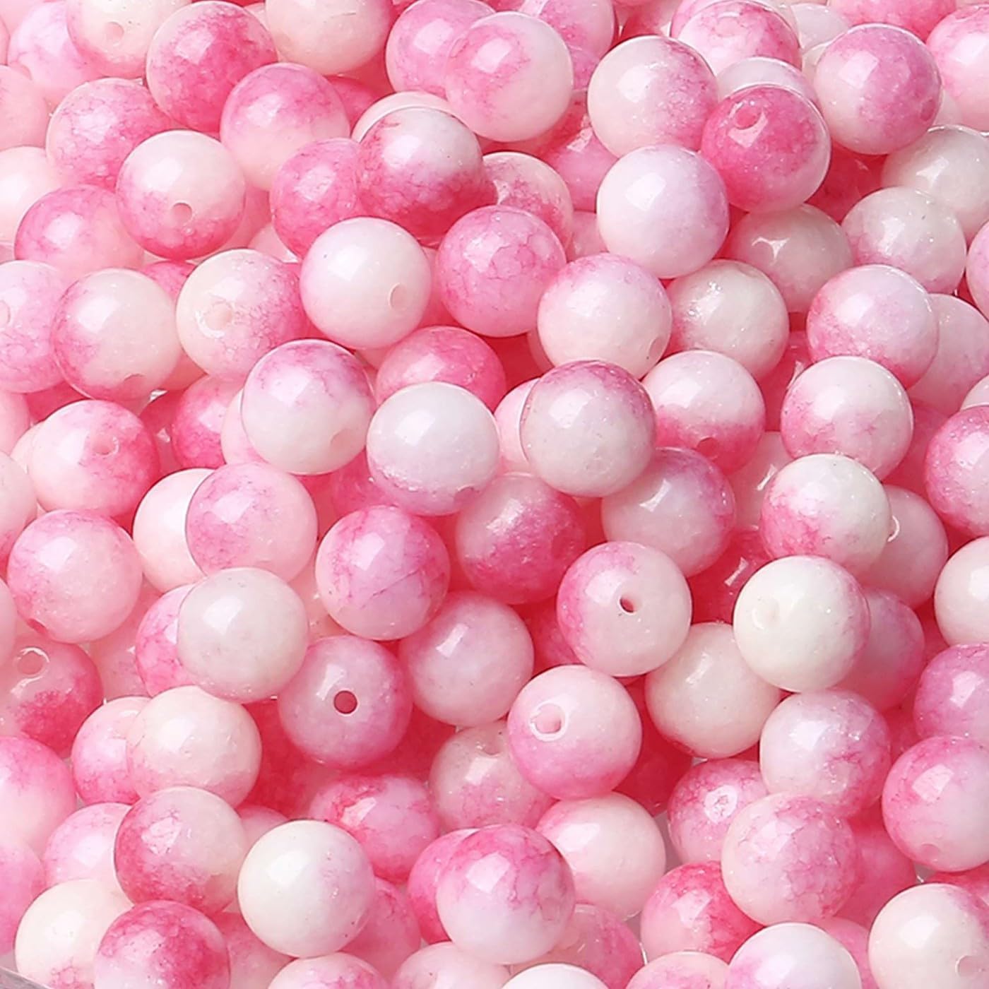 XIANNVXI 8mm Round Pink Beads for Crafting,Pink Crystal Beads for Jewellery Making for Jewelry Making 47 Pcs - Image 4