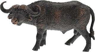 Hemoton Realistic African Buffalo Figurine Solid Simulation Wildlife Model for Home Decoration Boy Girl Storytelling Props and Showcase Display Design with Delicate Surface Treatment