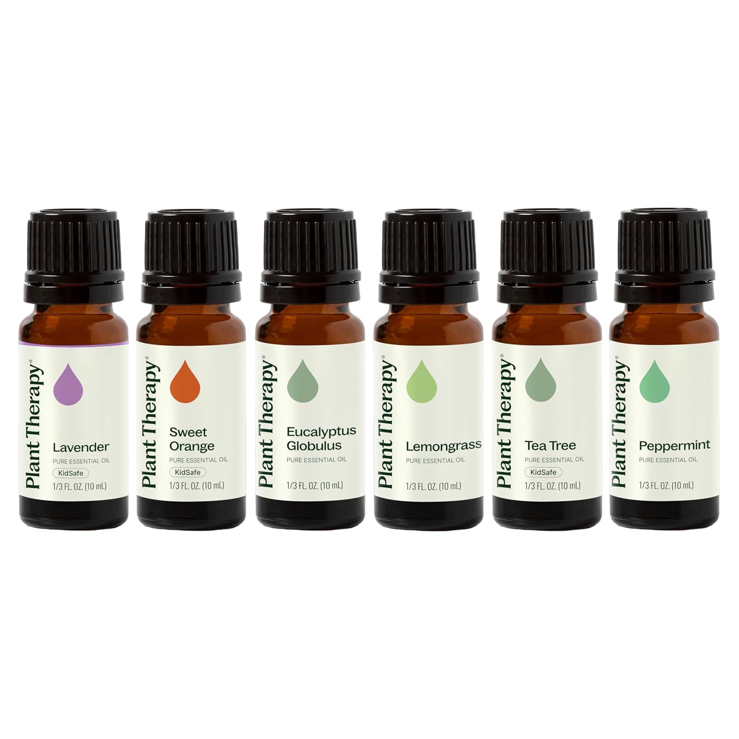 Plant Therapy Breathe Easy Essential Oil Set – Lavender, Eucalyptus, Peppermint, Lemongrass, Orange Sweet, Tea Tree, 100% Pure, Aromatherapy, Therapeutic Grade 10 mL (1/3 oz)