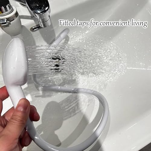 Miniatura 27 de Manguera de pulverización de fregadero de 3.28 pies, rociador de grifo de manguera de fregadero portátil, rociador de champú, grifo de mano, cabezal