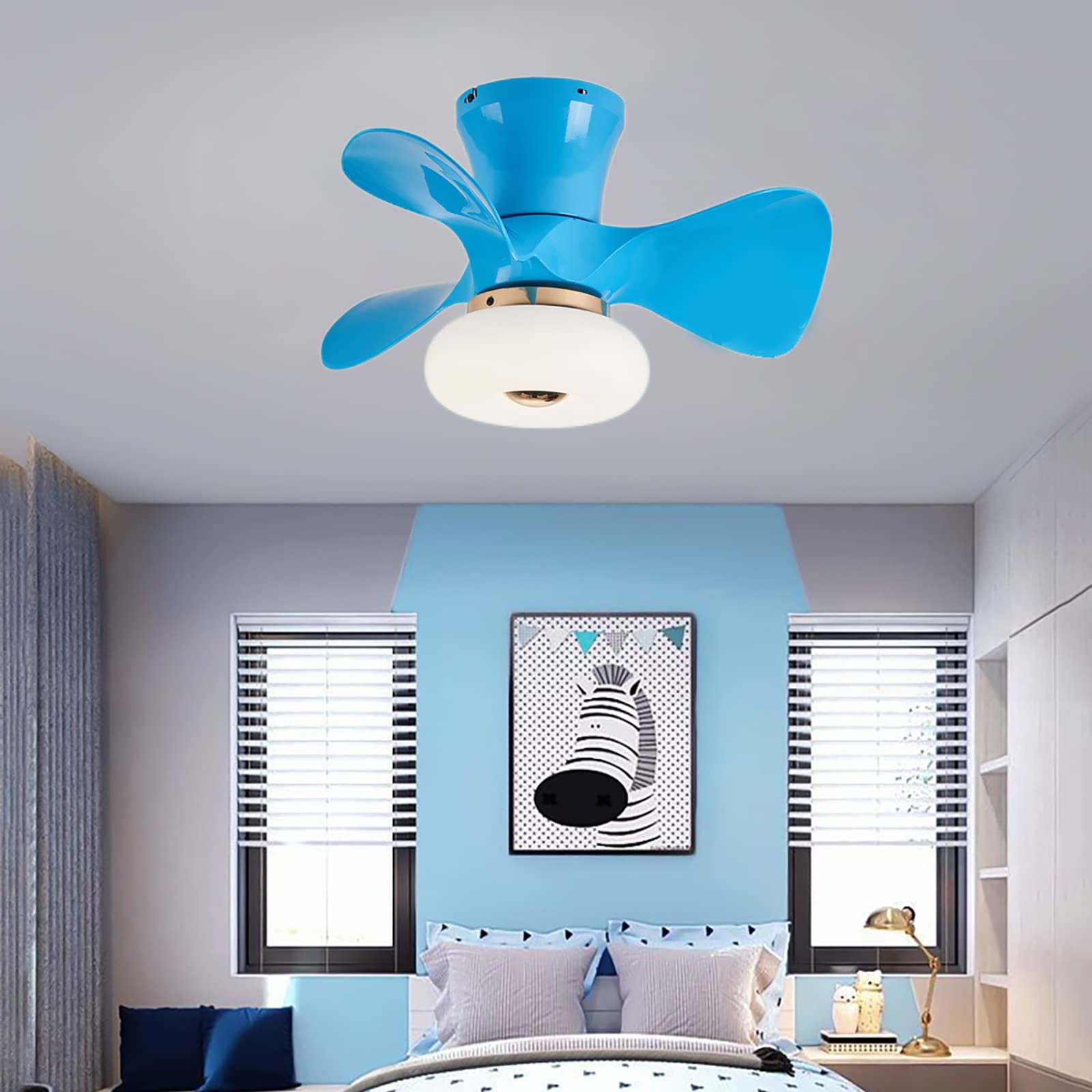 LMiSQ Moderno con Ventilatore da Soffitto 40CM DC Reversibile Silenzioso Ventila