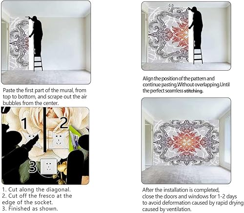 Miniatura 4 de Divertido papel tapiz floral para decoración de pared, decoración de pared, casa de muñecas, versátil para varios espacios (ancho) 40 pulgadas x