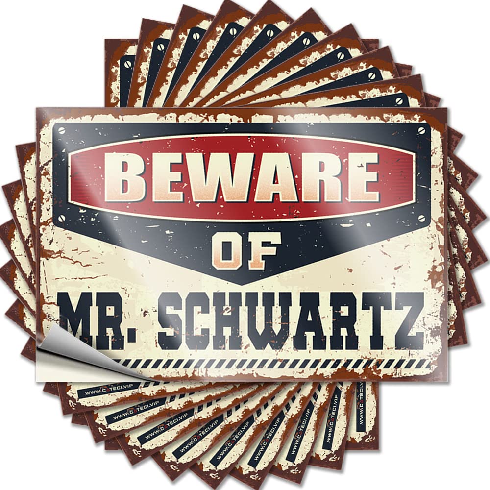 Fzfn Men's Colour Beware Of Mr. Schwartz Happy Cave Decor - Funny Sticker Garage Removable Vinyl Decal(12X18cm)
