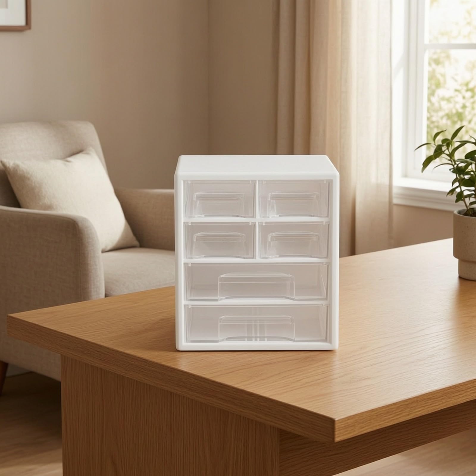 Organizador Escritorio con Cajones |, Elegan, Organizador Escritorio con Compartimentos, para Tocador, Estudians