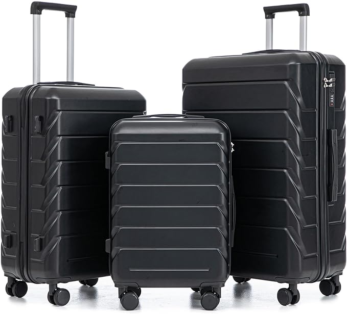 Merax 20"/24"/28" 3 pcs/set in ABS Spinner Wheel Luggage, Carry on Suitcase, Combination Lock