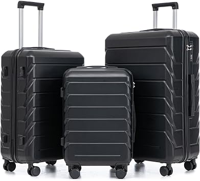 3-Piece ABS Hardshell Suitcase Set Lightweight, Tough & Scratch-Resistant